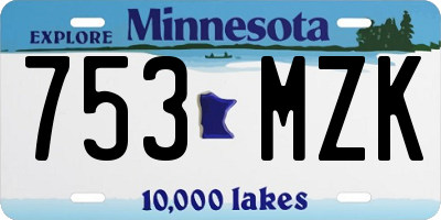 MN license plate 753MZK