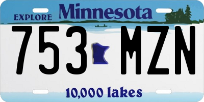 MN license plate 753MZN