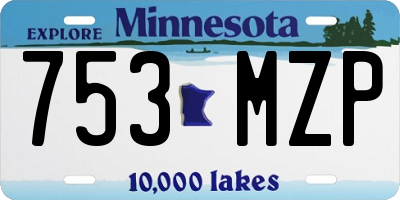 MN license plate 753MZP