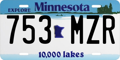 MN license plate 753MZR
