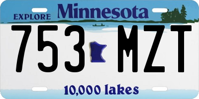 MN license plate 753MZT