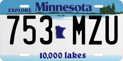 MN license plate 753MZU