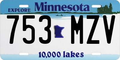 MN license plate 753MZV