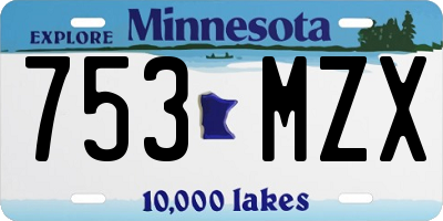 MN license plate 753MZX