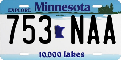 MN license plate 753NAA