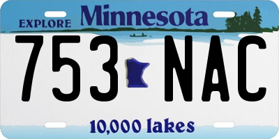 MN license plate 753NAC
