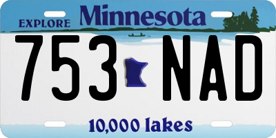 MN license plate 753NAD