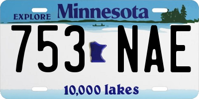 MN license plate 753NAE