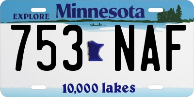 MN license plate 753NAF
