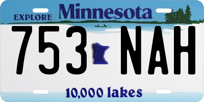 MN license plate 753NAH