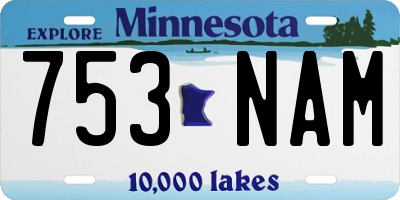 MN license plate 753NAM