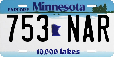MN license plate 753NAR