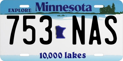 MN license plate 753NAS