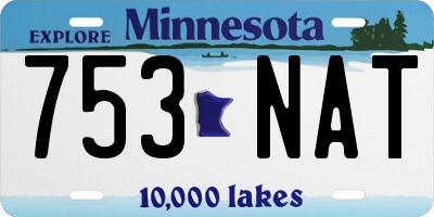 MN license plate 753NAT