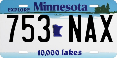 MN license plate 753NAX