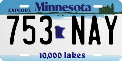 MN license plate 753NAY