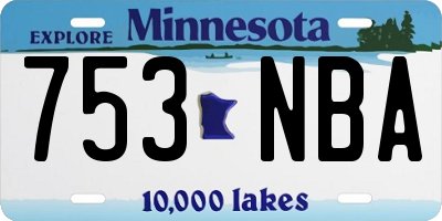 MN license plate 753NBA
