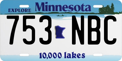 MN license plate 753NBC