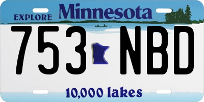 MN license plate 753NBD