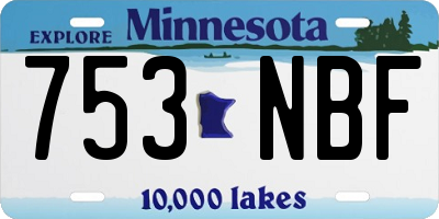 MN license plate 753NBF