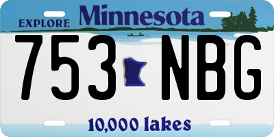 MN license plate 753NBG