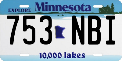 MN license plate 753NBI