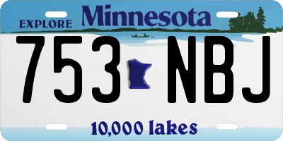 MN license plate 753NBJ