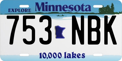 MN license plate 753NBK