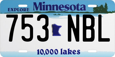 MN license plate 753NBL