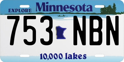MN license plate 753NBN
