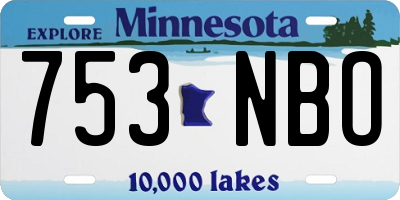 MN license plate 753NBO