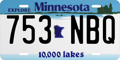 MN license plate 753NBQ