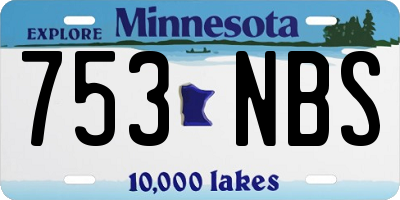 MN license plate 753NBS