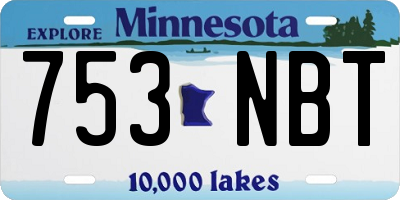 MN license plate 753NBT