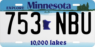 MN license plate 753NBU