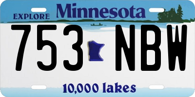 MN license plate 753NBW