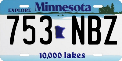 MN license plate 753NBZ