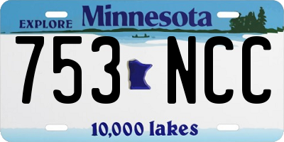 MN license plate 753NCC