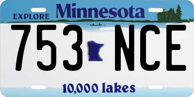MN license plate 753NCE
