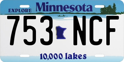 MN license plate 753NCF