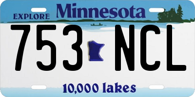 MN license plate 753NCL