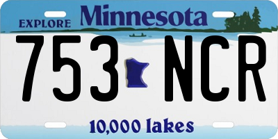 MN license plate 753NCR