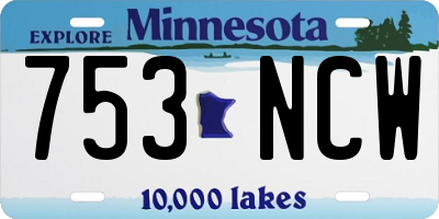 MN license plate 753NCW