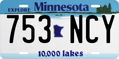 MN license plate 753NCY