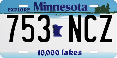 MN license plate 753NCZ