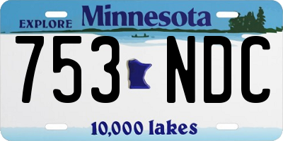 MN license plate 753NDC