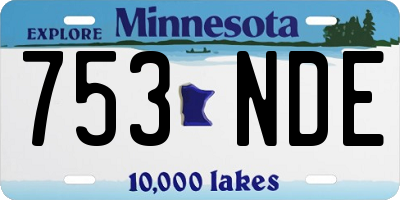 MN license plate 753NDE