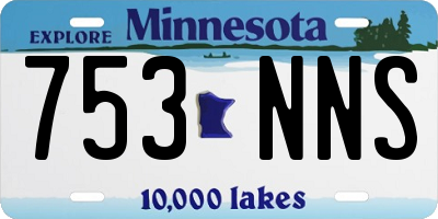MN license plate 753NNS