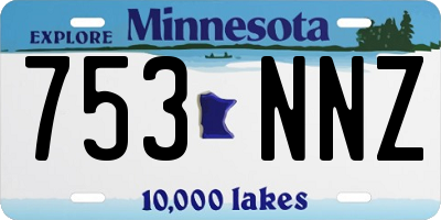 MN license plate 753NNZ