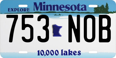 MN license plate 753NOB